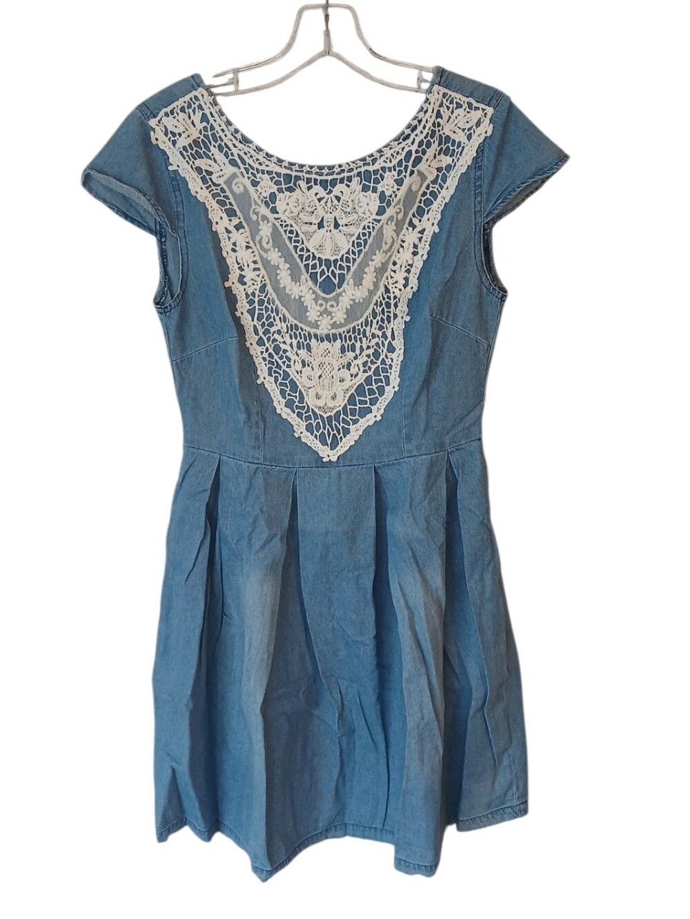 Taylor & Sage Denim Dress With Lace Detail Size Medium